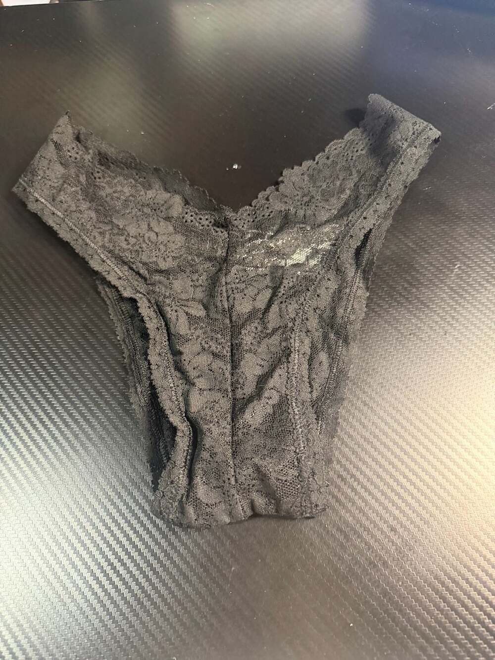 Victoria's Secret PINK Black Floral Lace Cheekster Panties Size XS